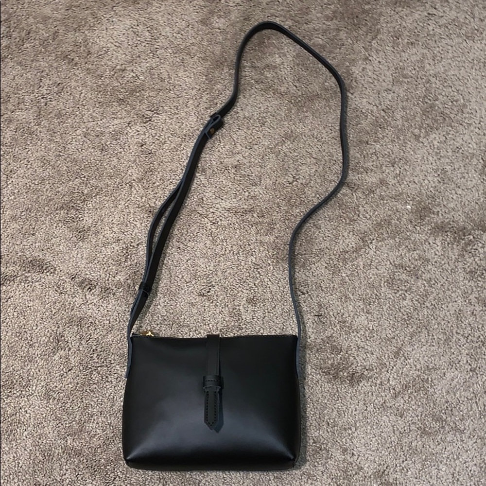 Black leather crossbody from J.Crew